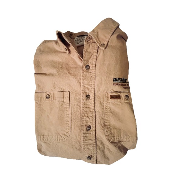 Carhartt Shirt Men XL Khaki Rugged Flex Professional Work Wear Embroidered - Picture 7 of 8